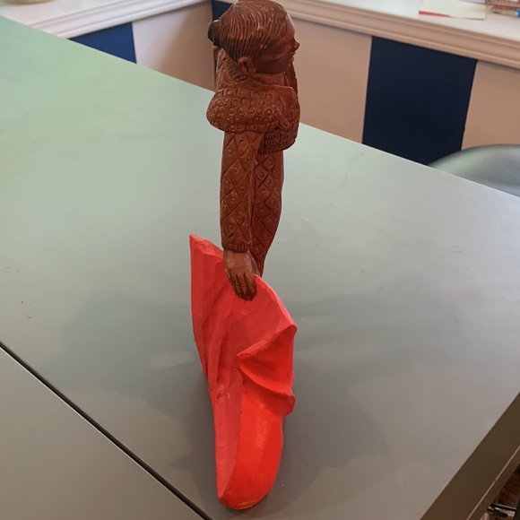 Vintage Spanish Matador Wood Carving Statue Figurine Mid Century Décor Boho - Picture 7 of 9